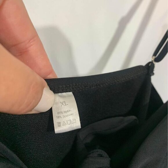 WOMAN’S one piece bathing suit. Size XL. Black. Cute cut out. Bow is adjustable. - Picture 4 of 8